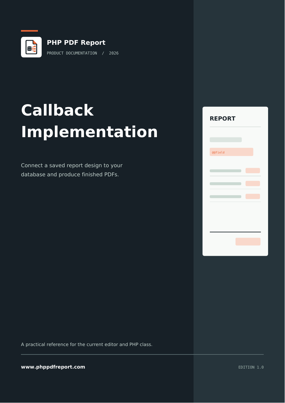 Cover of the Callback implementation manual